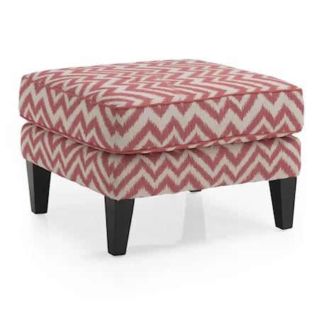 Transitional Square Ottoman with Tapered Legs